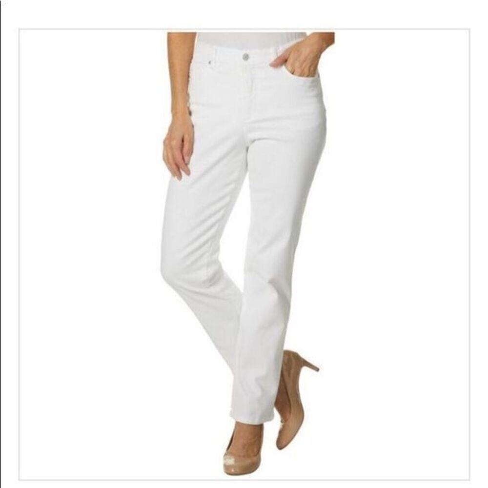 Gloria Vanderbilt Amanda Jeans White Denim sz 12 NEW #H264